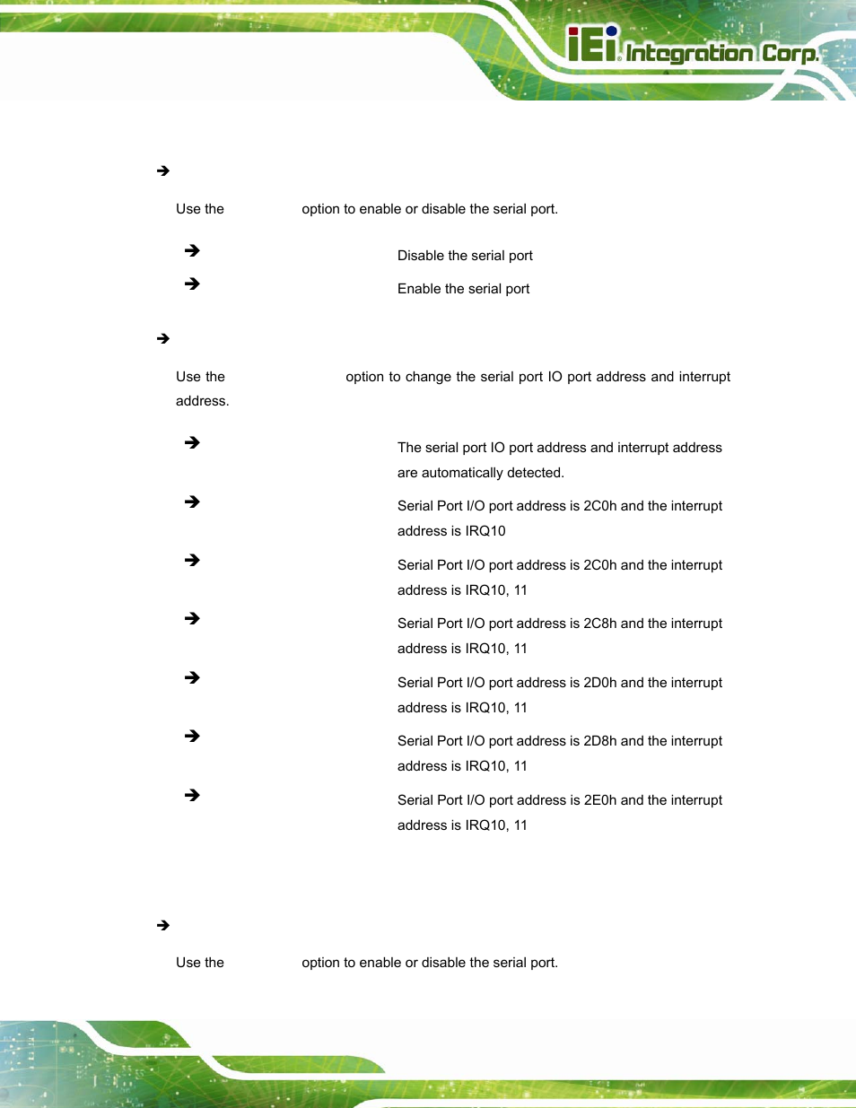 5 serial port 5 configuration, 6 serial port 6 configuration | IEI Integration TANK-800-D525 v1.14 User Manual | Page 73 / 137