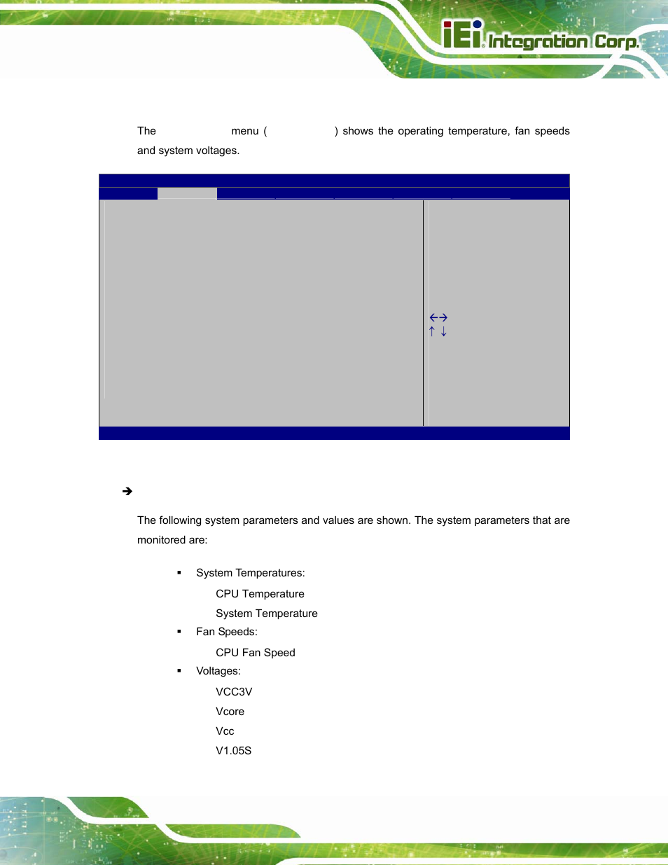 6 h/w monitor | IEI Integration TANK-800-D525 v1.14 User Manual | Page 75 / 137