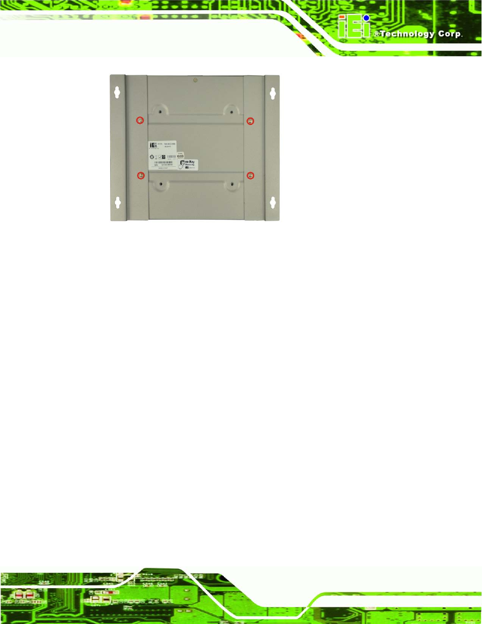 4 at/atx mode selection, At/atx, Election | Figure 3-6: mounting bracket retention screws | IEI Integration TANK-600-D2550_N2600 User Manual | Page 28 / 132
