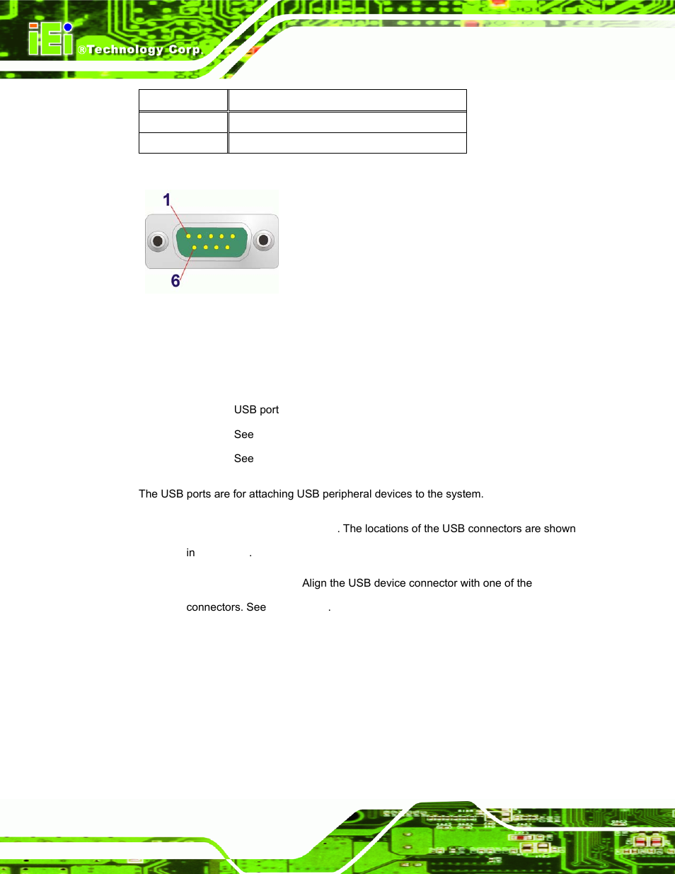 7 usb connector, Figure 3-15: serial port pinout location, Table 3-10: rs-485 pinouts | And table 3-10 | IEI Integration TANK-GM45A User Manual | Page 32 / 104