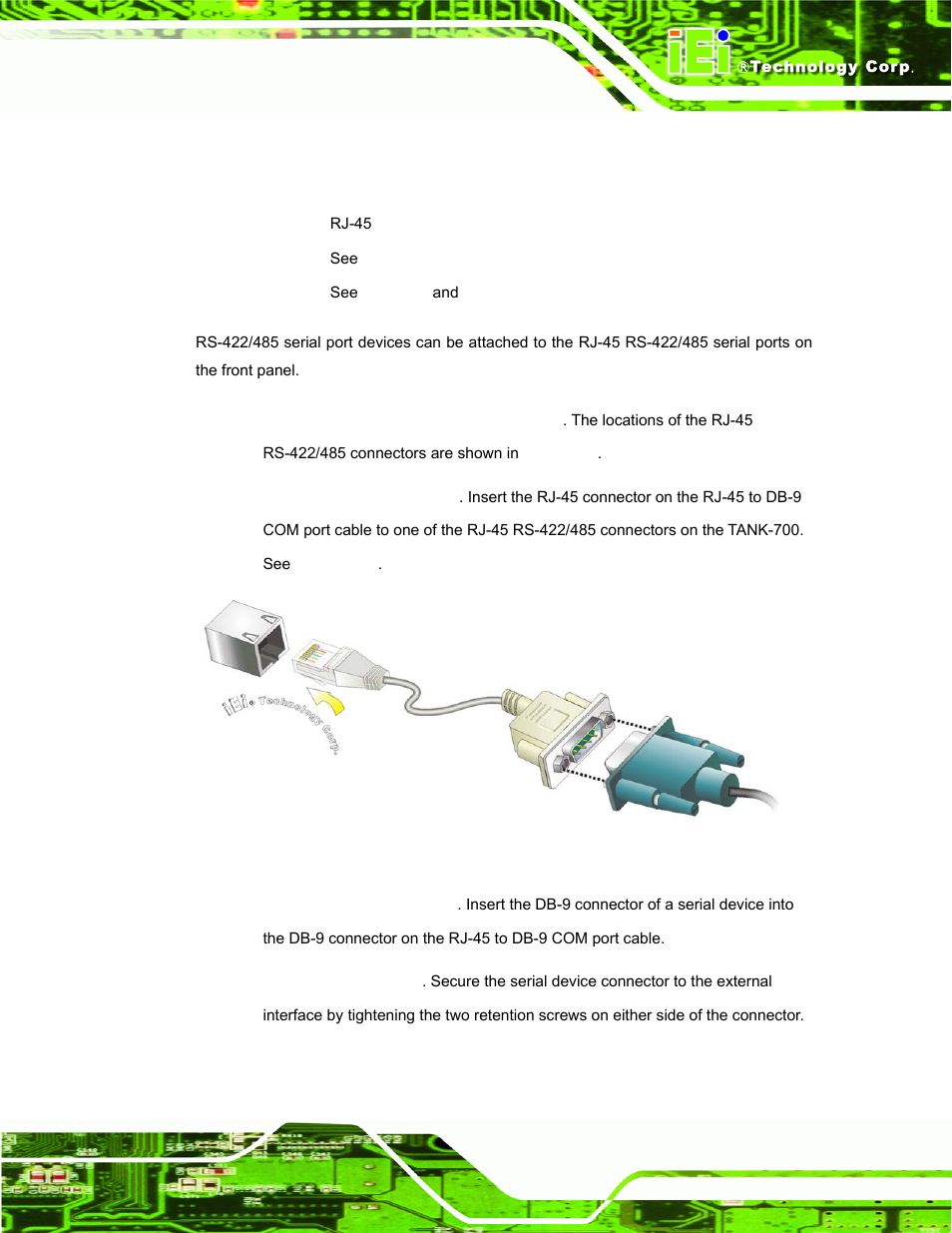 13 rj-45 rs-422/485 serial ports | IEI Integration TANK-700-QM67 v1.00 User Manual | Page 46 / 128
