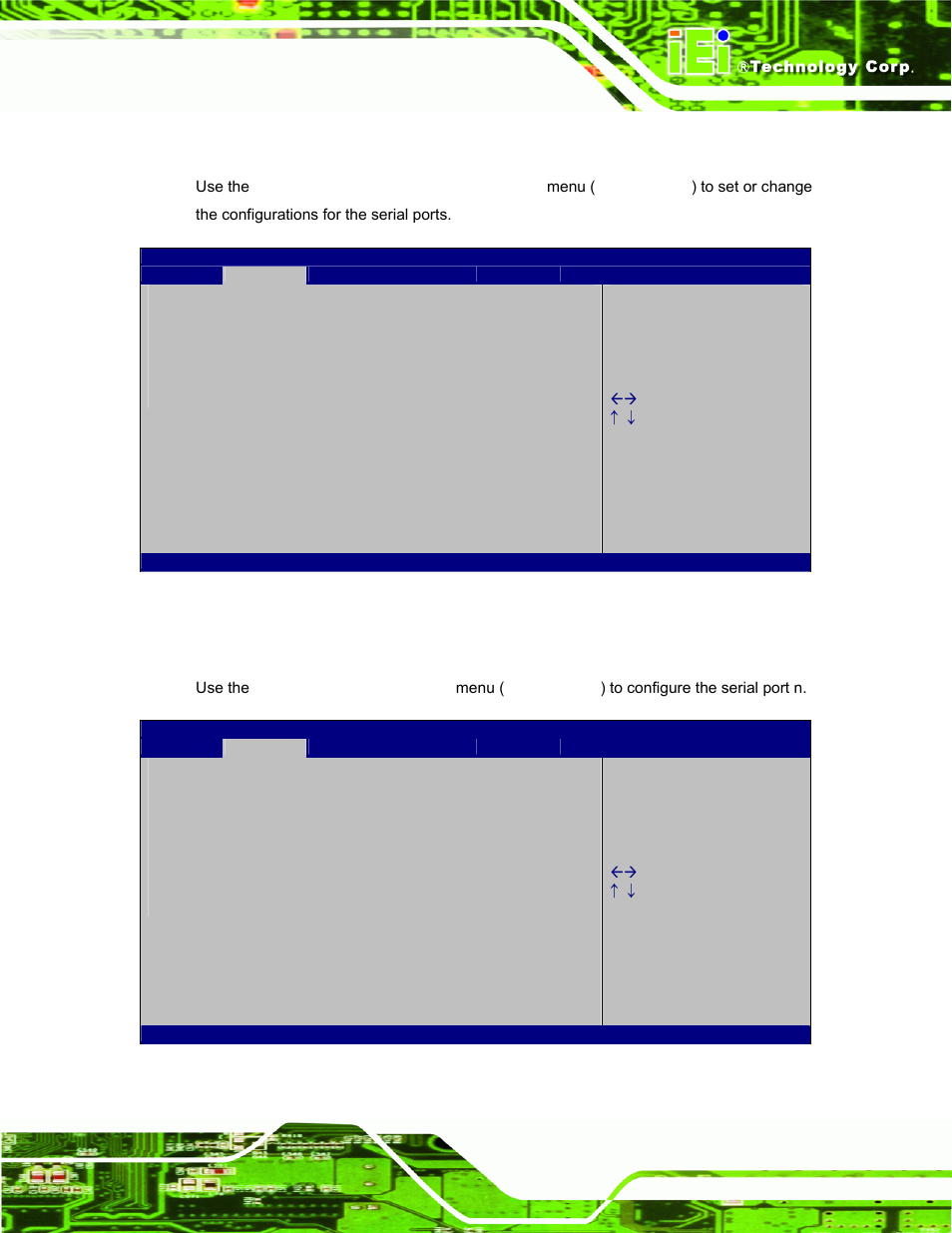 6 second super io configuration, 1 serial port n configuration | IEI Integration TANK-700-QM67 v1.00 User Manual | Page 70 / 128