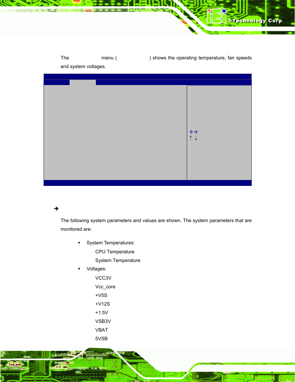 8 h/w monitor | IEI Integration TANK-700-QM67 v1.00 User Manual | Page 80 / 128