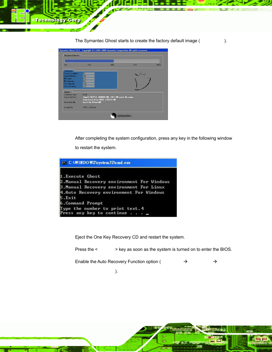 Figure a-27: image creation complete, Figure a-28: press any key to continue | IEI Integration TANK-700-QM67 v1.12 User Manual | Page 116 / 145