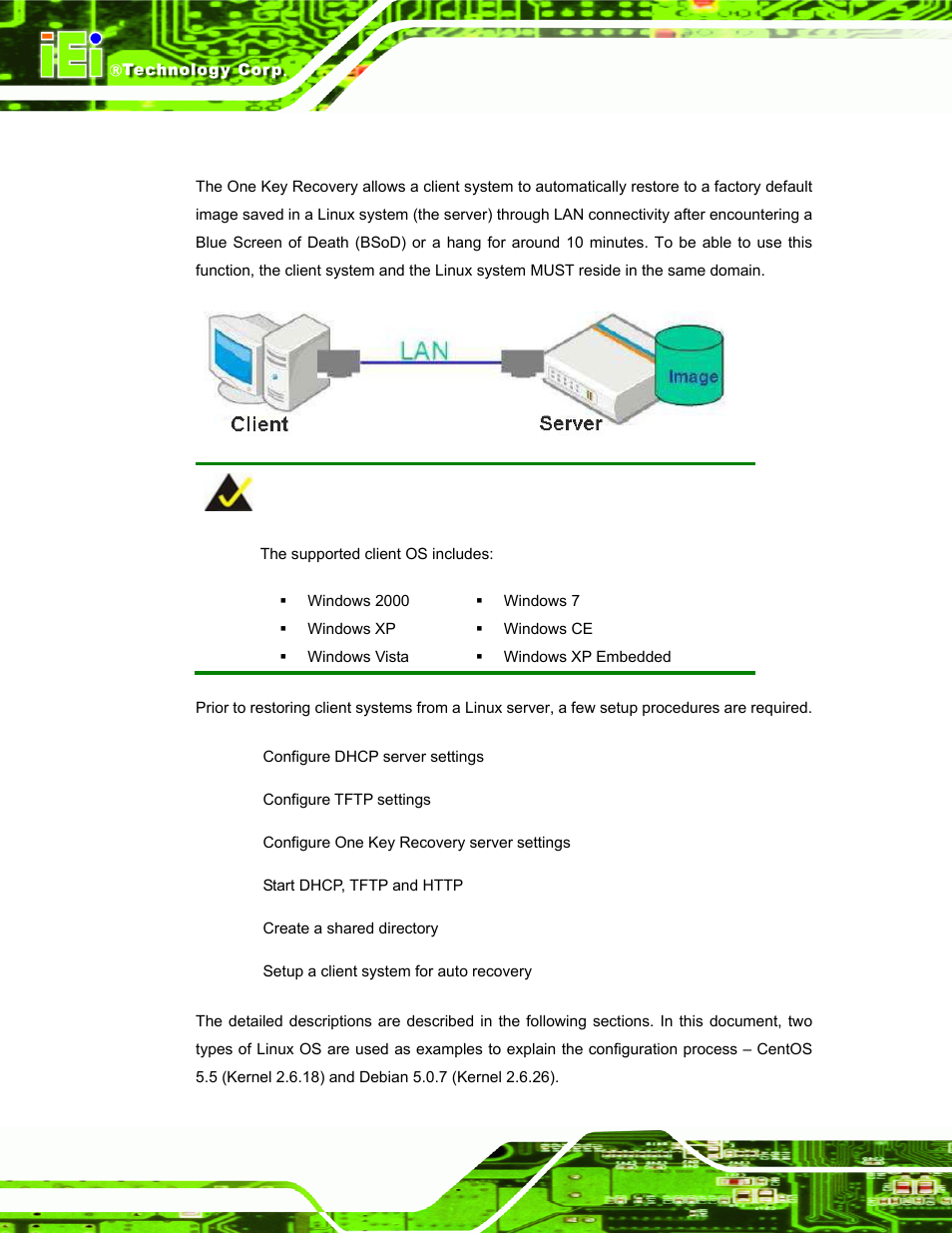 Estore, Ystems from a, Inux | Erver through | IEI Integration TANK-700-QM67 v1.12 User Manual | Page 126 / 145