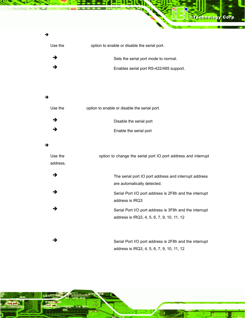 2 serial port 8 configuration | IEI Integration TANK-700-QM67 v1.12 User Manual | Page 73 / 145