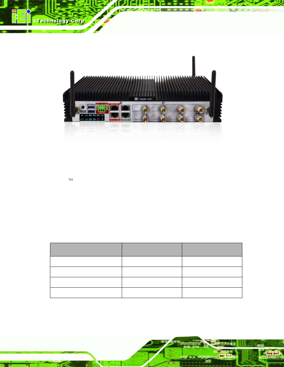 1 overview, 2 model variations, Verview | Odel, Ariations, Figure 1-1: tank-700, Table 1-1: tank-700 model variations, 1 ove rvie w | IEI Integration TANK-700-QM67 v2.00 User Manual | Page 14 / 144