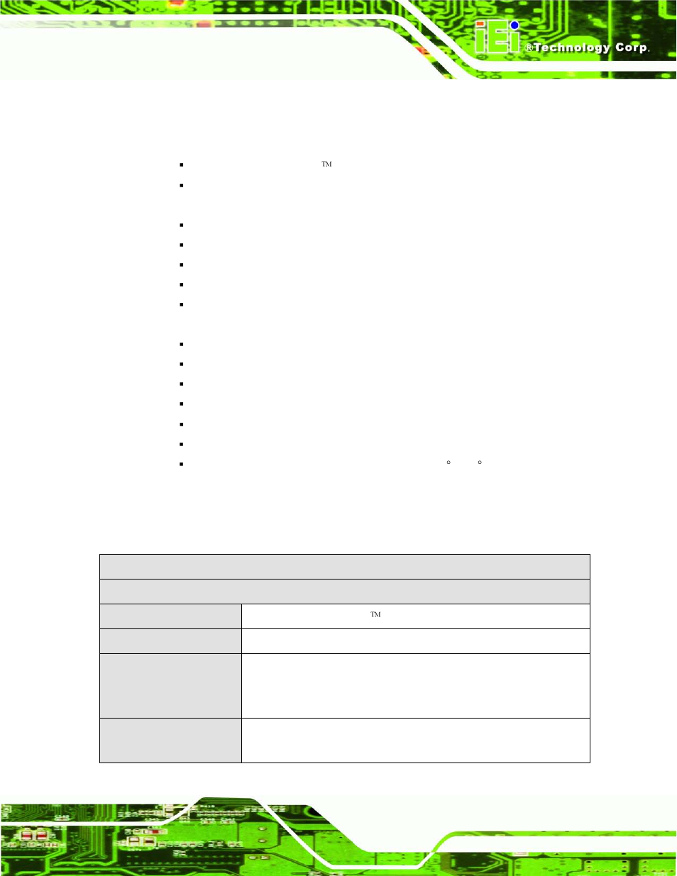 3 features, 4 technical specifications, Eatures | Echnical, Pecifications, 3 fe a tu re s | IEI Integration TANK-700-QM67 v2.00 User Manual | Page 15 / 144