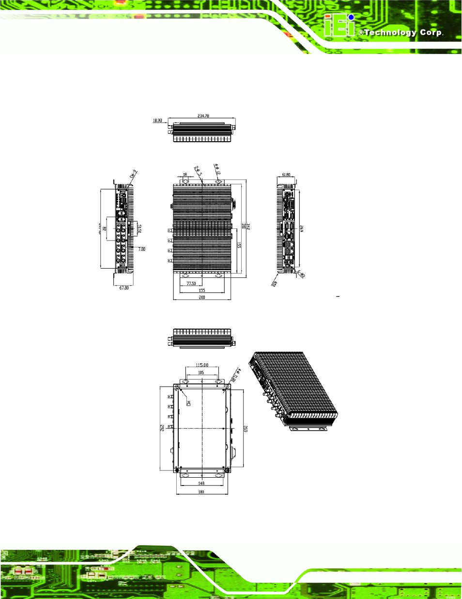 7 dimensions, Imensions, Figure 1-5: physical dimensions (millimeters) | IEI Integration TANK-700-QM67 v2.00 User Manual | Page 21 / 144