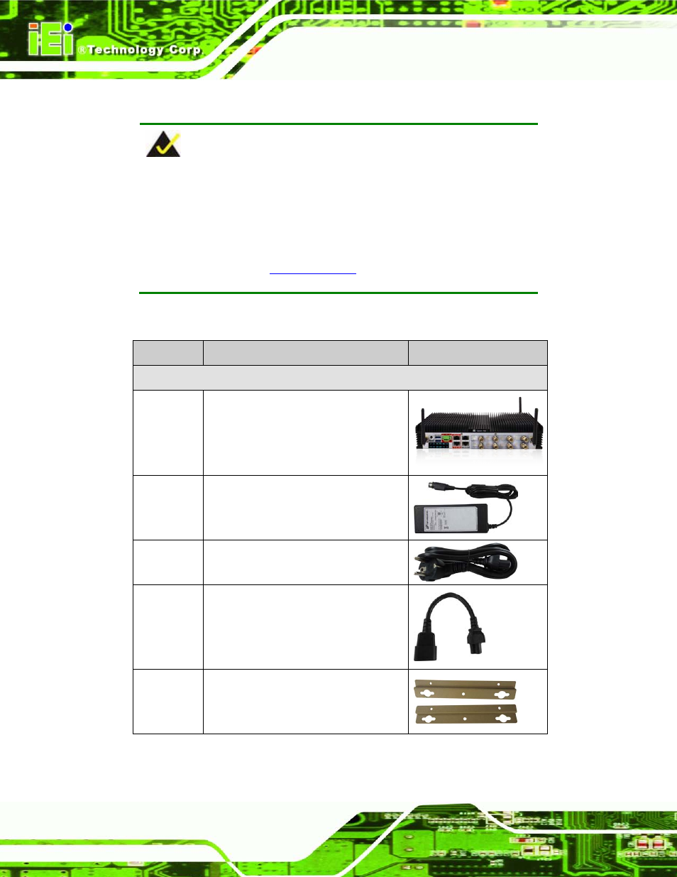 3 unpacking checklist, Npacking, Hecklist | 3 un pa c kin g ch e c klis t | IEI Integration TANK-700-QM67 v2.00 User Manual | Page 24 / 144