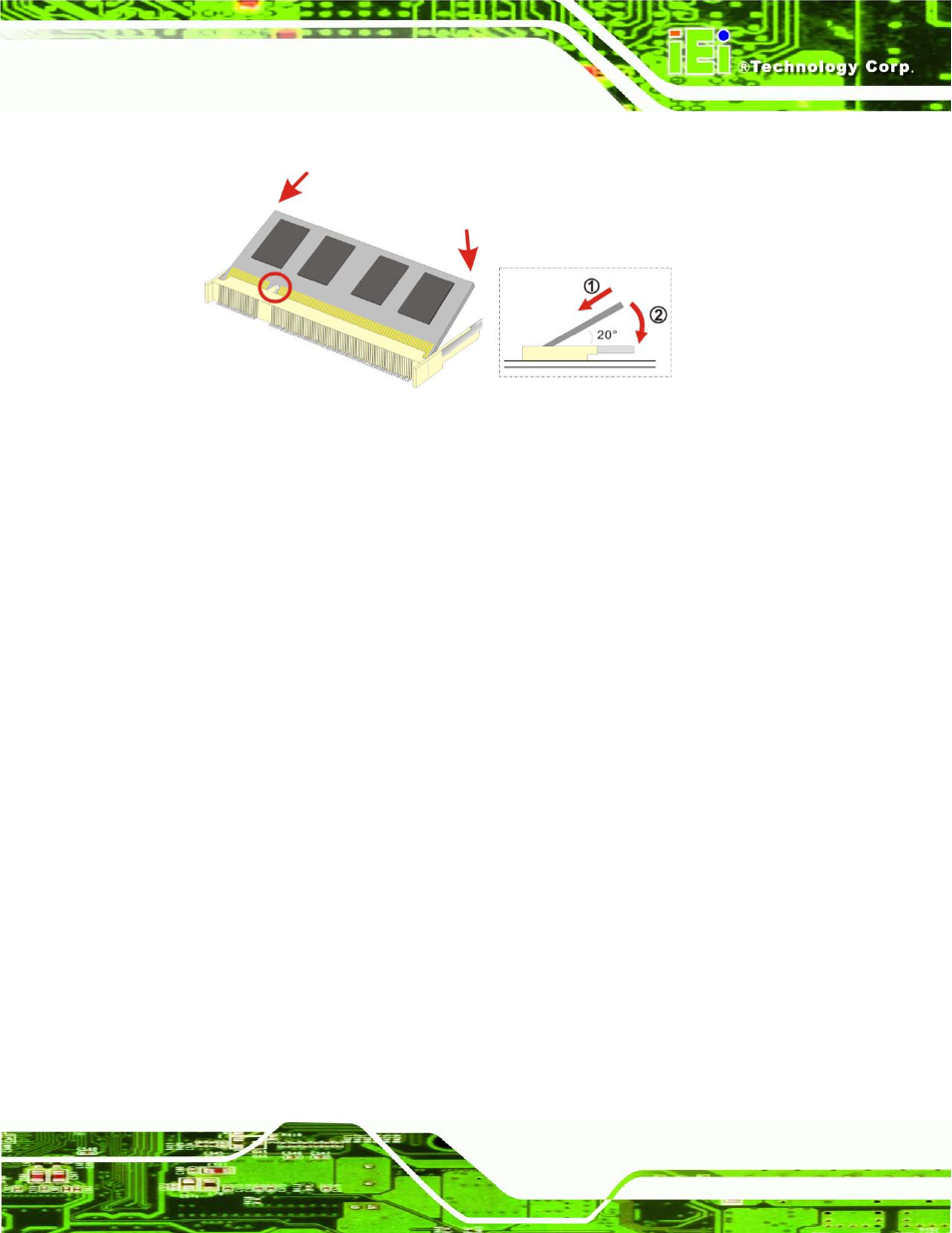 8 mounting the system with mounting brackets, Ounting the, Ystem with | Ounting, Rackets, Figure 3-10: so-dimm installation | IEI Integration TANK-700-QM67 v2.00 User Manual | Page 35 / 144