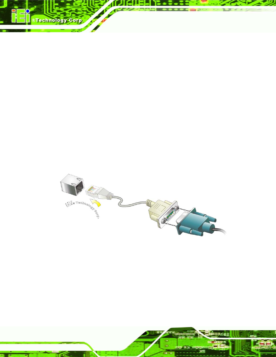 12 rj-45 rs-232 serial ports, Figure 3-22: rj-45 rs-232 serial device connection | IEI Integration TANK-700-QM67 v2.00 User Manual | Page 44 / 144