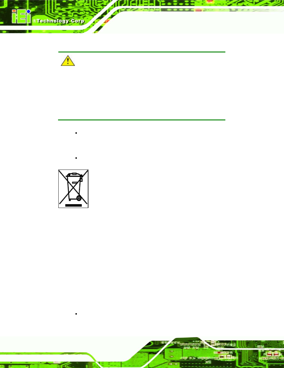 B.1.3 product disposal, B.2 maintenance and cleaning precautions, B.2.1 maintenance and cleaning | Aintenance and, Leaning, Recautions | IEI Integration TANK-720-Q67 User Manual | Page 142 / 147