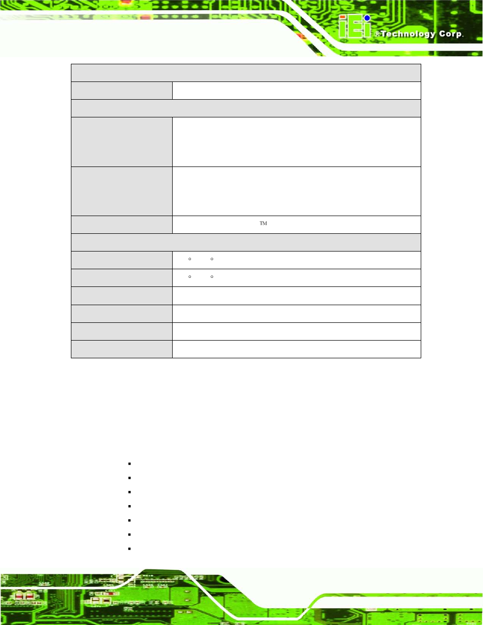 5 connector panel, 1 front panel, Onnector | Anel, Table 1-2: technical specifications | IEI Integration TANK-720-Q67 User Manual | Page 17 / 147