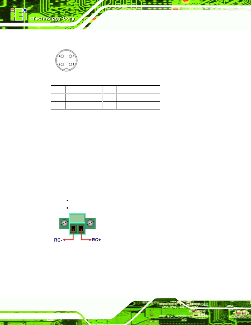 11 remote control terminal block, Figure 3-21: power input connector, Table 3-6: power input pinouts | Table 3-6, Figure 3-21 | IEI Integration TANK-720-Q67 User Manual | Page 44 / 147