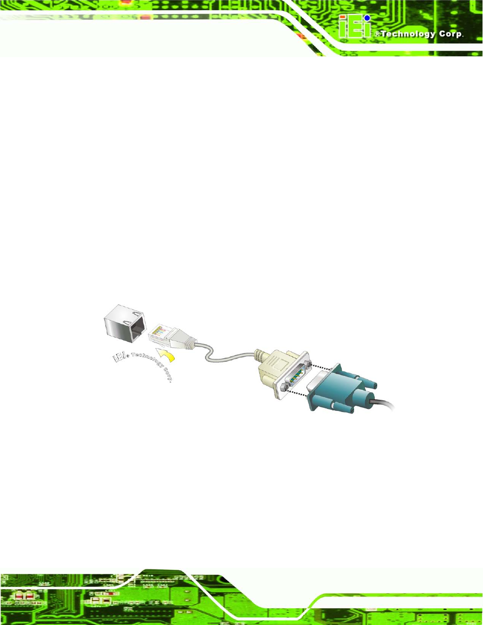 12 rj-45 rs-232 serial port connectors, Figure 3-23: rj-45 rs-232 serial device connection | IEI Integration TANK-720-Q67 User Manual | Page 45 / 147