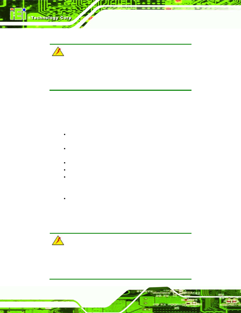 B.1 safety precautions, B.1.1 general safety precautions, B.1.2 anti-static precautions | Afety, Recautions | IEI Integration TANK-820-H61 v1.00 User Manual | Page 151 / 158