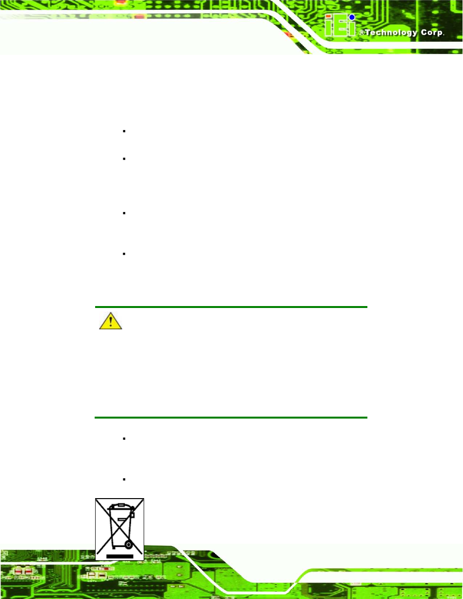 B.1.3 product disposal | IEI Integration TANK-820-H61 v1.00 User Manual | Page 152 / 158