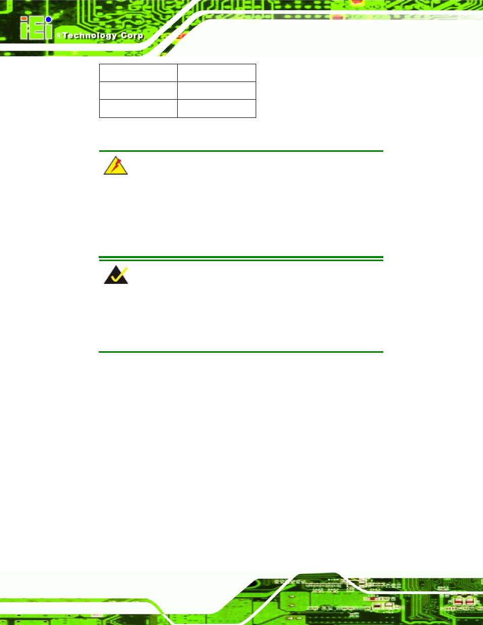 Table 1-5: rated voltage and current | IEI Integration TANK-820-H61 v1.00 User Manual | Page 23 / 158