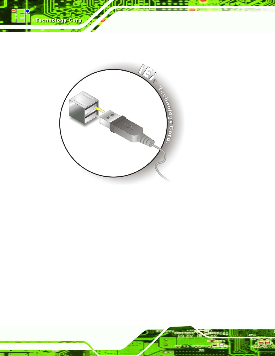 13 vga connector, Figure 3-24: usb device connection | IEI Integration TANK-820-H61 v1.00 User Manual | Page 47 / 158