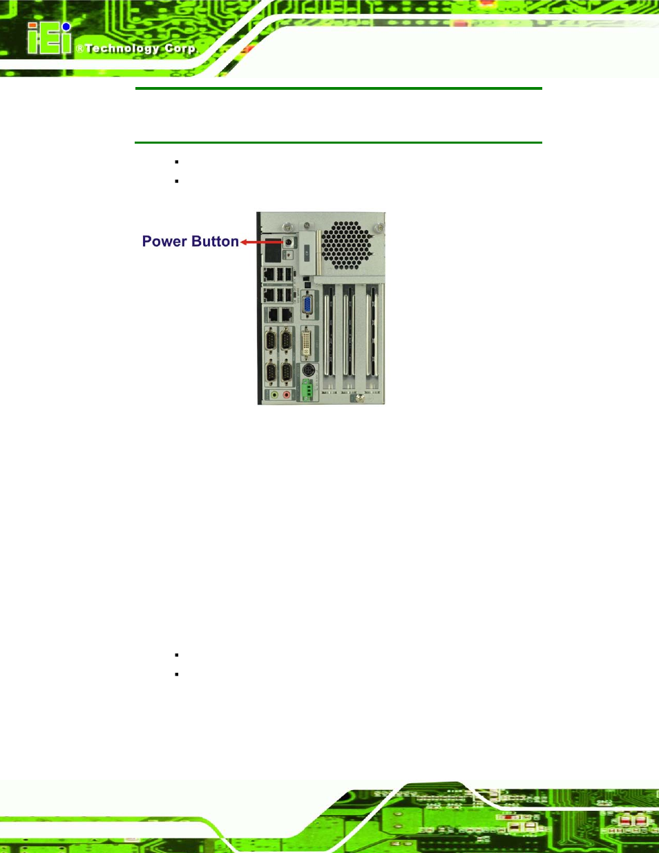 9 power, Ower, Figure 3-27: power button | 9 p o we r | IEI Integration TANK-820-H61 v1.00 User Manual | Page 49 / 158