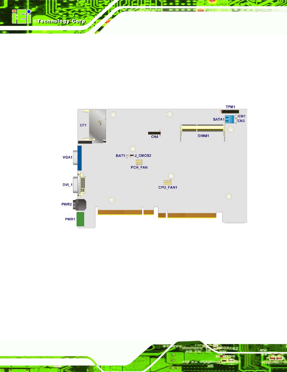 1 overview, 1 layout, Verview | Figure 4-1: system motherboard (front), 1 ove rvie w | IEI Integration TANK-820-H61 v1.00 User Manual | Page 55 / 158