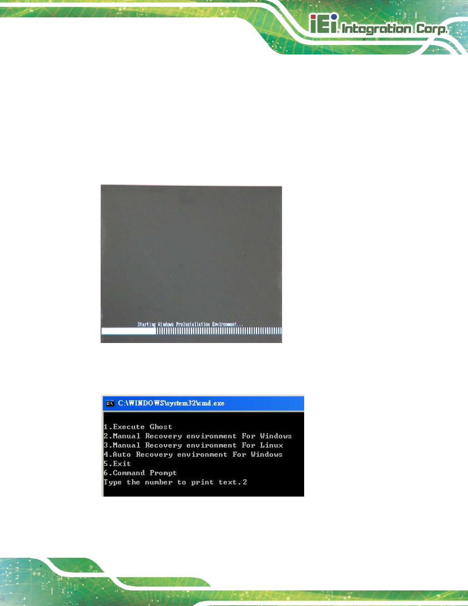 A.2.4 build-up recovery partition, Figure a-6: launching the recovery tool, Figure a-7: system configuration for windows | A.2.4 ) | IEI Integration TANK-820-H61 v2.03 User Manual | Page 118 / 157