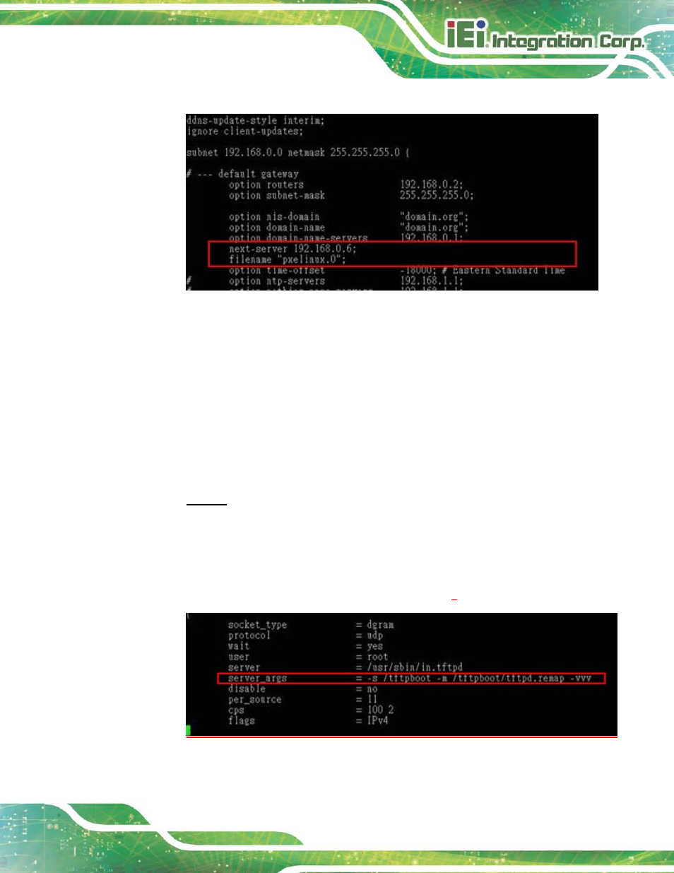 A.6.2 configure tftp settings | IEI Integration TANK-820-H61 v2.03 User Manual | Page 140 / 157