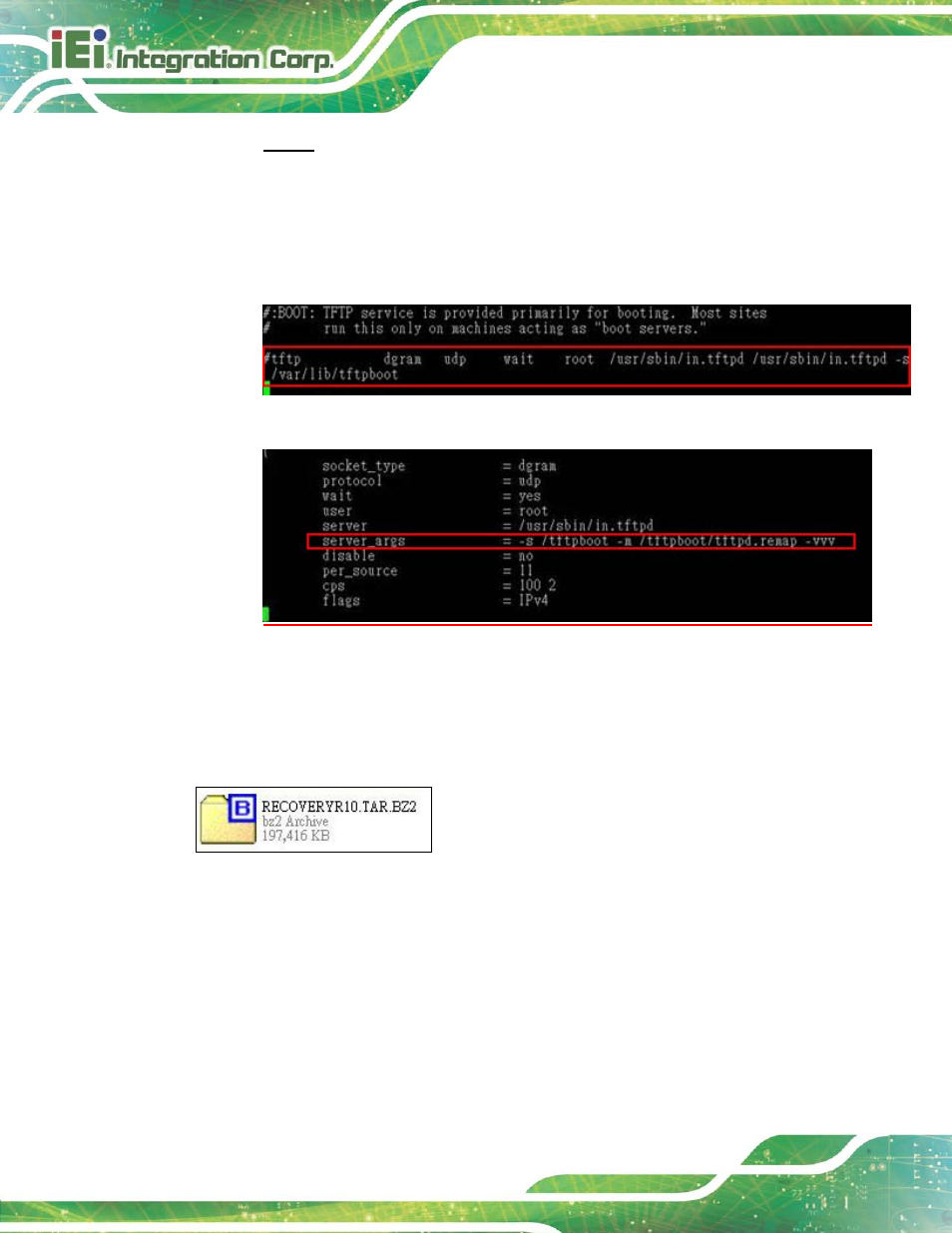 A.6.3 configure one key recovery server settings | IEI Integration TANK-820-H61 v2.03 User Manual | Page 141 / 157