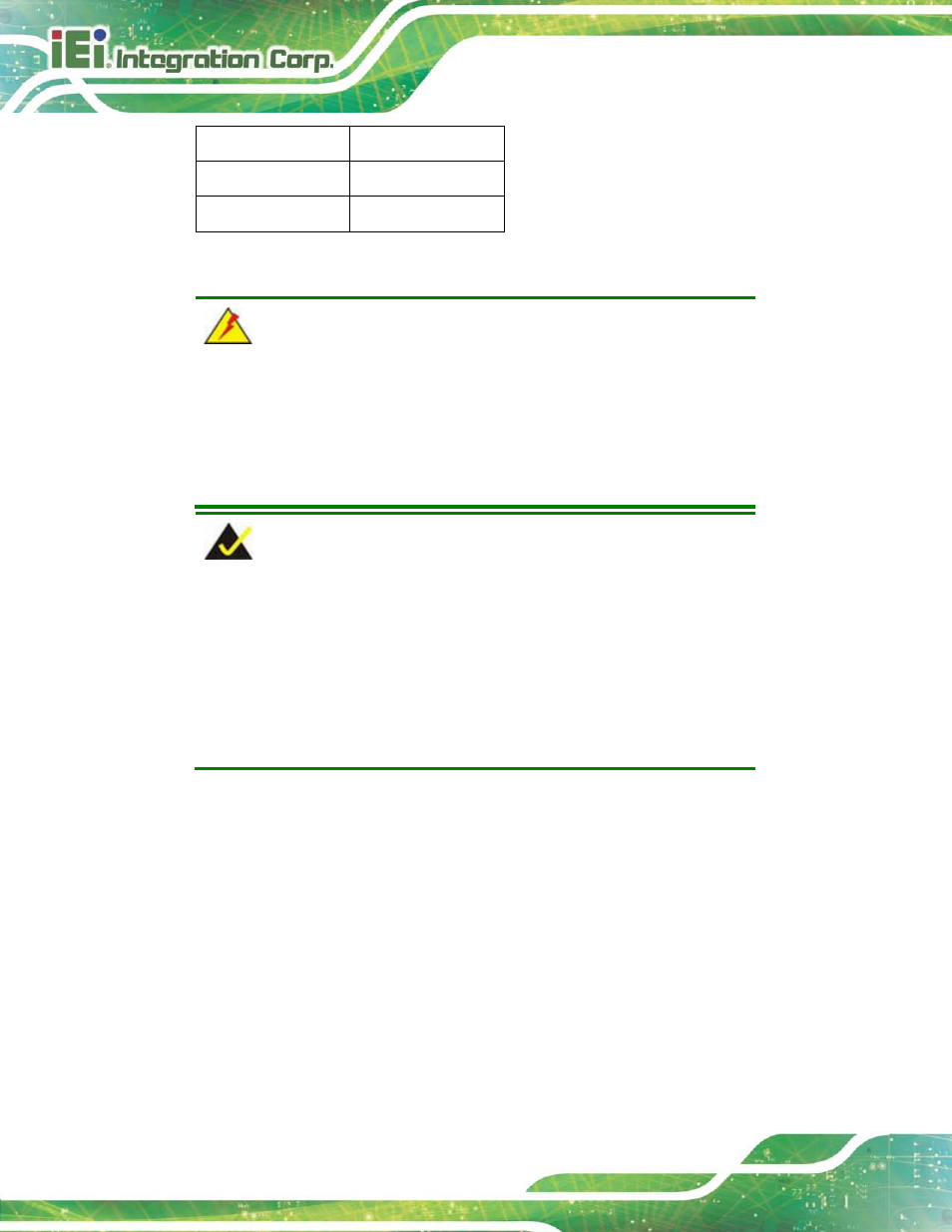Table 1-5: rated voltage and current | IEI Integration TANK-820-H61 v2.03 User Manual | Page 23 / 157