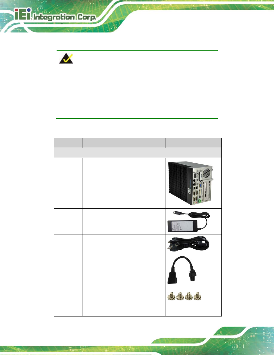3 unpacking checklist, Npacking, Hecklist | 3 un pa c kin g ch e c klis t | IEI Integration TANK-820-H61 v2.03 User Manual | Page 27 / 157