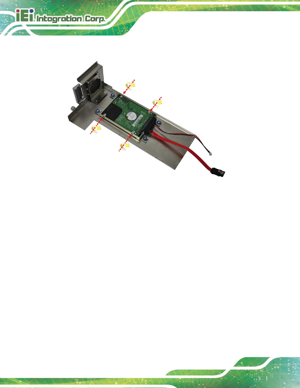 4 system fan installation, Ystem, Nstallation | Figure 3-7: hdd retention screws, 4 s ys te m fa n in s ta lla tio n | IEI Integration TANK-820-H61 v2.03 User Manual | Page 35 / 157