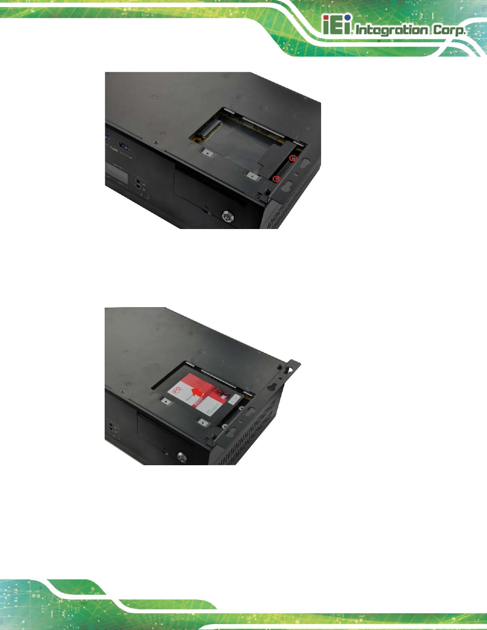 Figure 3-2: hdd bracket retention screws, Figure 3-3: inserting the hdd, 336h | Figure 3-2 ) | IEI Integration TANK-6000-C226 User Manual | Page 25 / 138