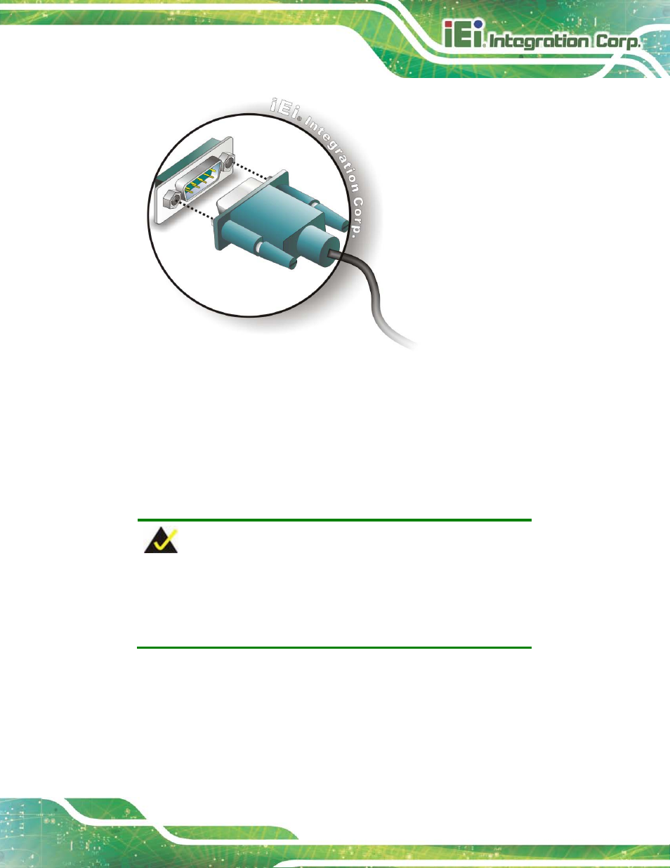5 usb device connection, Figure 3-16: db-9 serial port connector, Figure 3-16 | IEI Integration TANK-6000-C226 User Manual | Page 35 / 138