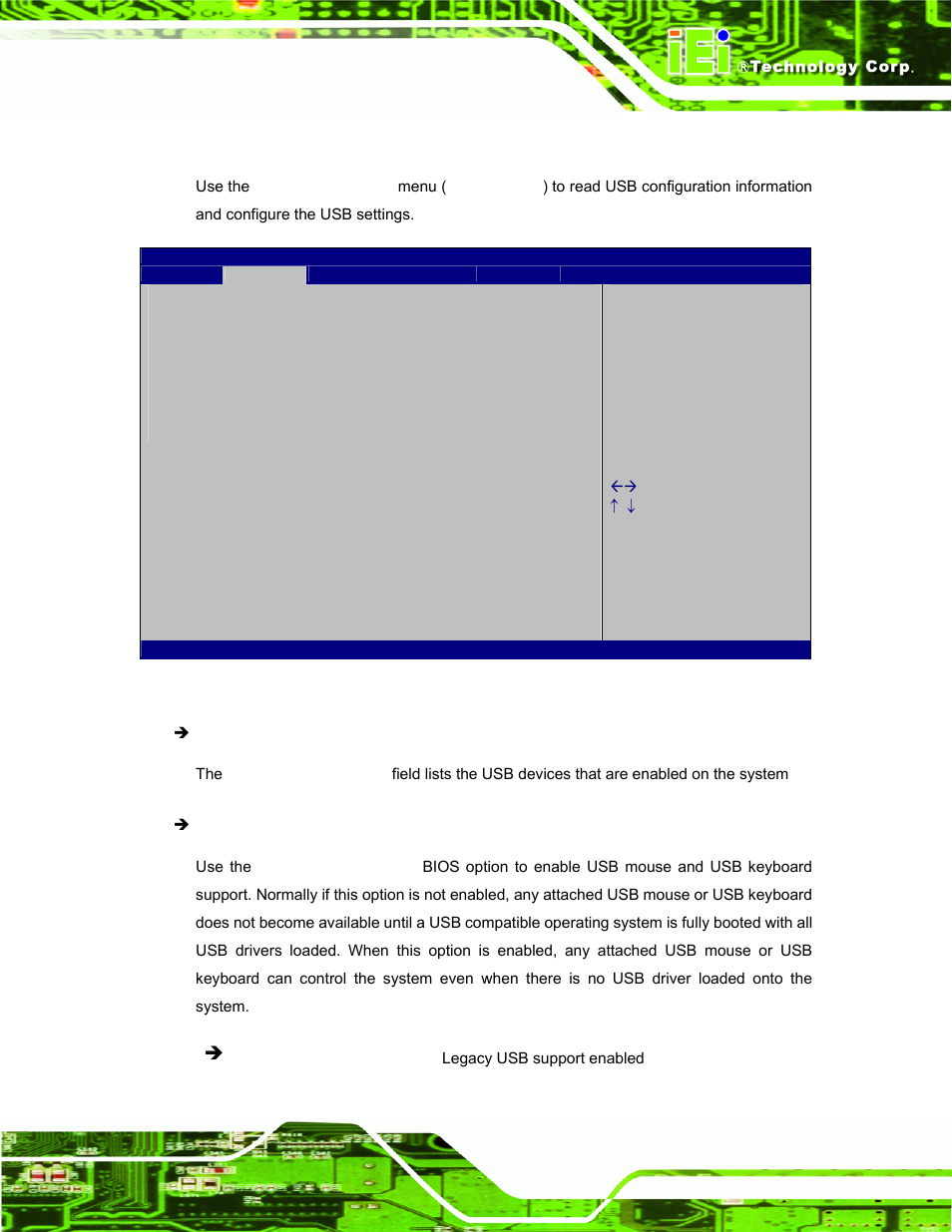 2 usb configuration, Bios menu 4: usb configuration | IEI Integration IDS-H61 User Manual | Page 41 / 72