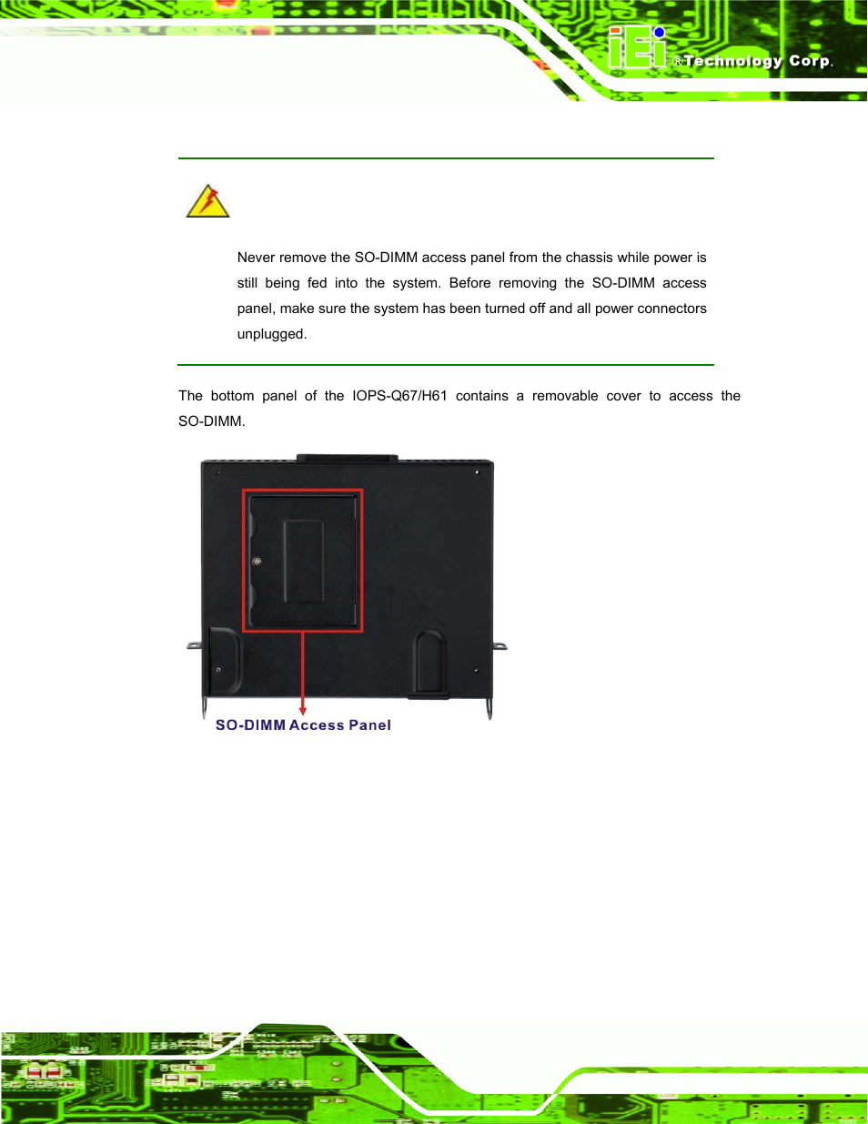3 bottom panel, Figure 1-4: bottom panel | IEI Integration IOPS-Q67_H61 User Manual | Page 15 / 70