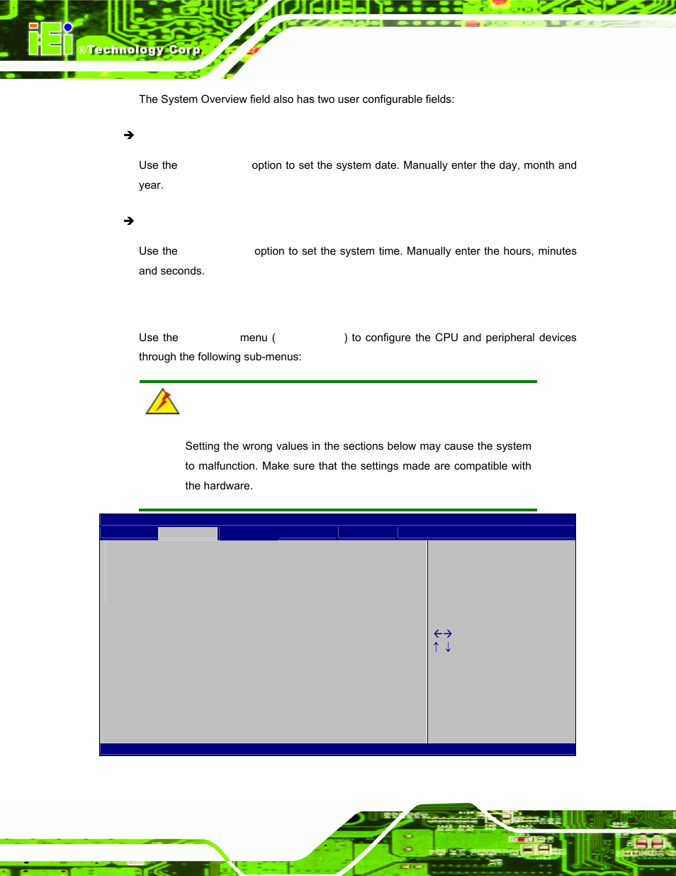 3 advanced, Dvanced, Bios menu 2: advanced | IEI Integration IOPS-Q67_H61 User Manual | Page 36 / 70