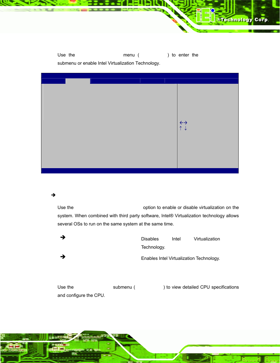 1 cpu configuration, 1 cpu information, Bios menu 3: cpu configuration | IEI Integration IOPS-Q67_H61 User Manual | Page 37 / 70