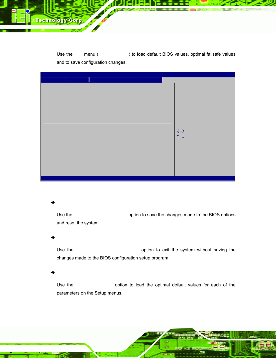 7 exit, Bios menu 10:exit | IEI Integration IOPS-Q67_H61 User Manual | Page 46 / 70