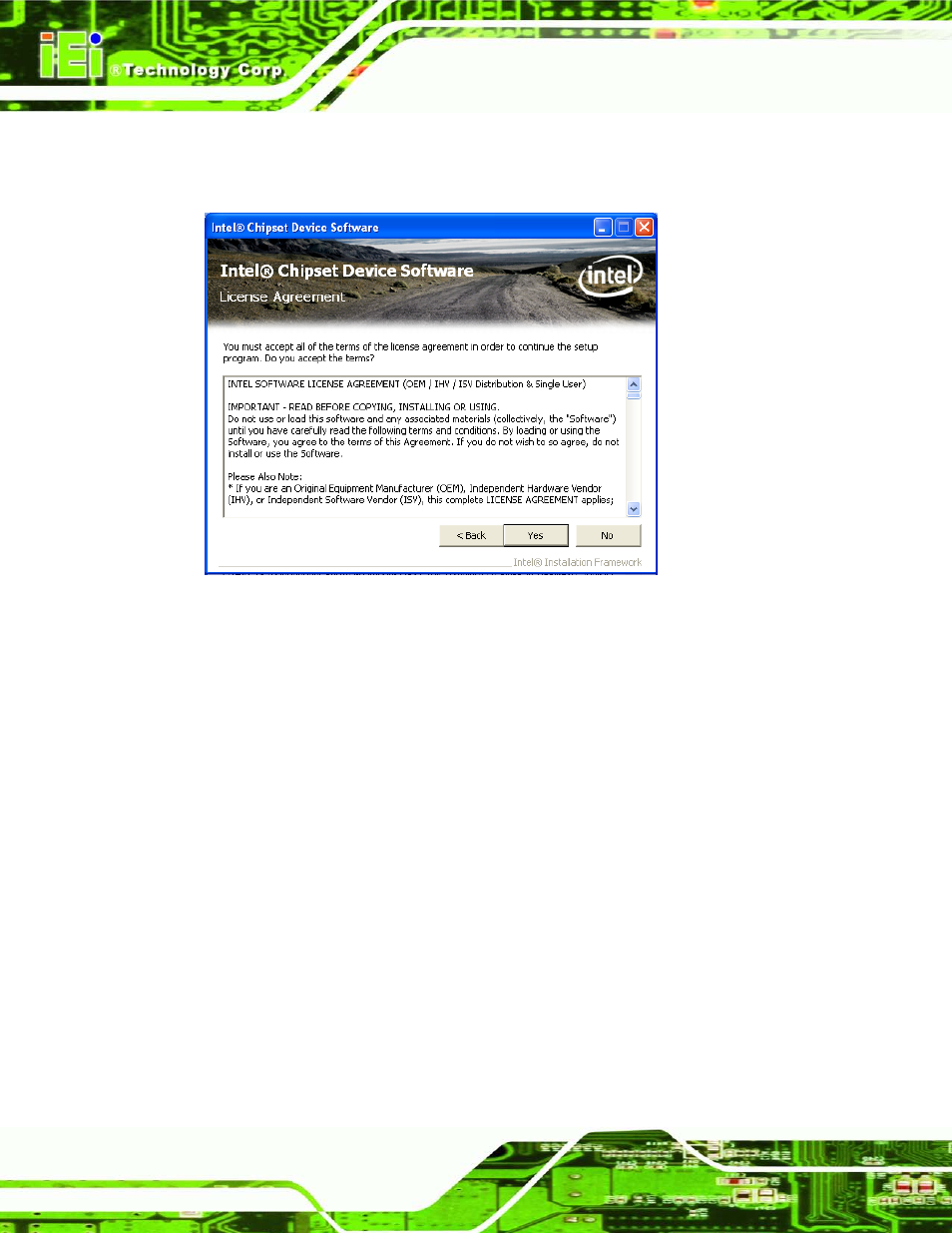 Figure 6-4: chipset driver license agreement | IEI Integration ECN-680A-H61 User Manual | Page 110 / 190
