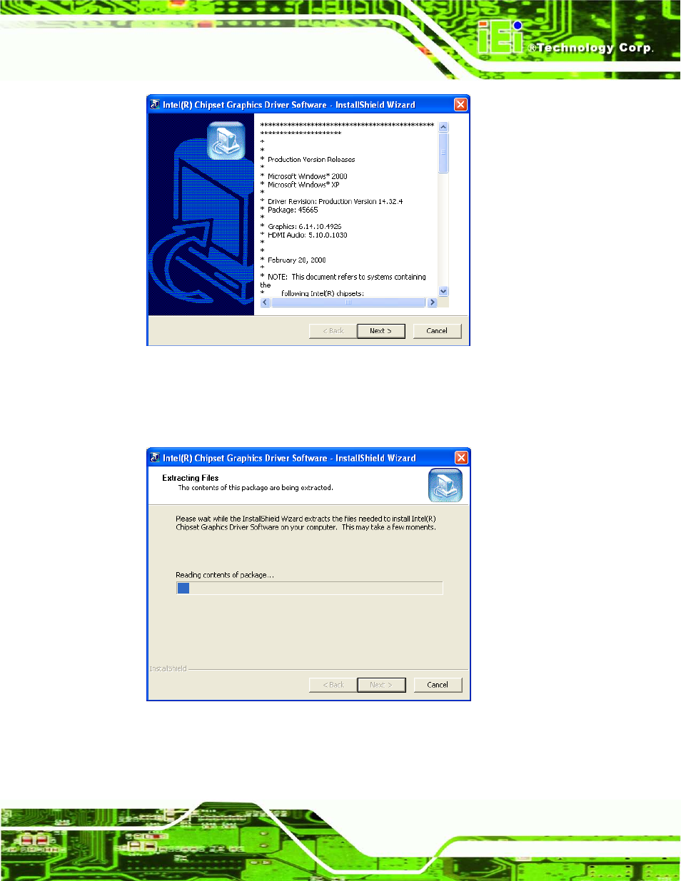 Figure 6-8: graphics driver read me file, Figure 6-9: graphics driver setup files extracted | IEI Integration ECN-680A-H61 User Manual | Page 113 / 190