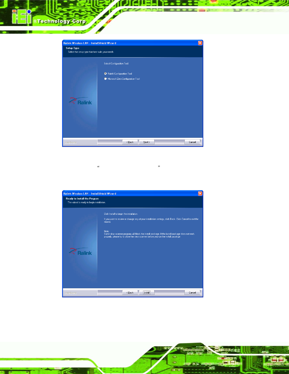 Figure 6-26: configuration tool, Figure 6-27: ready to install the program | IEI Integration ECN-680A-H61 User Manual | Page 124 / 190