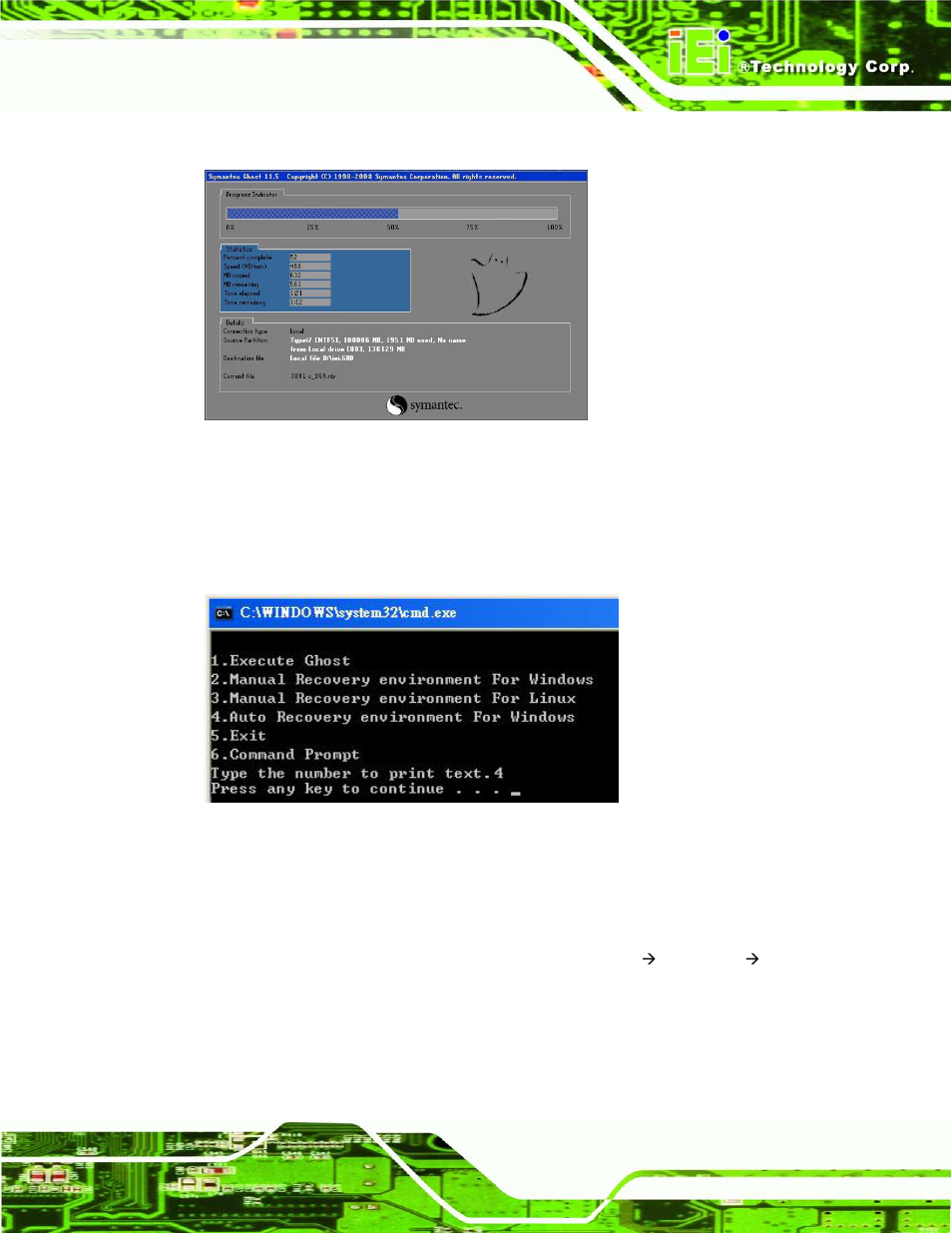 Figure c-27: image creation complete, Figure c-28: press any key to continue | IEI Integration ECN-680A-H61 User Manual | Page 163 / 190