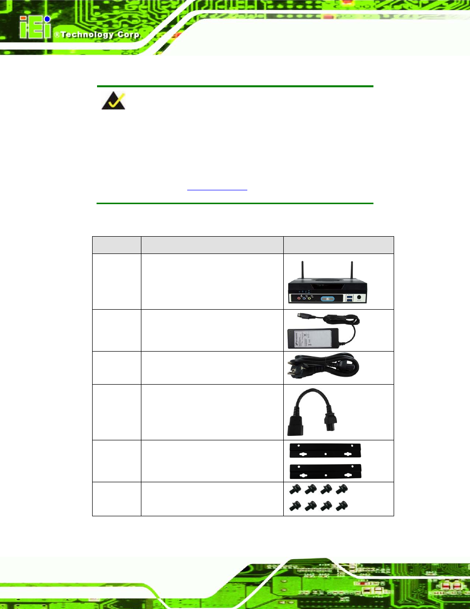 3 unpacking checklist, Npacking, Hecklist | 334h, 3 un pa c kin g ch e c klis t | IEI Integration ECN-680A-H61 User Manual | Page 26 / 190