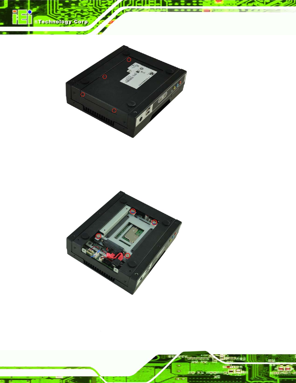 Figure 3-10: hdd cover retention screws, Figure 3-11: hdd bracket retention screws, 335h | Figure 3-10 | IEI Integration ECN-680A-H61 User Manual | Page 36 / 190