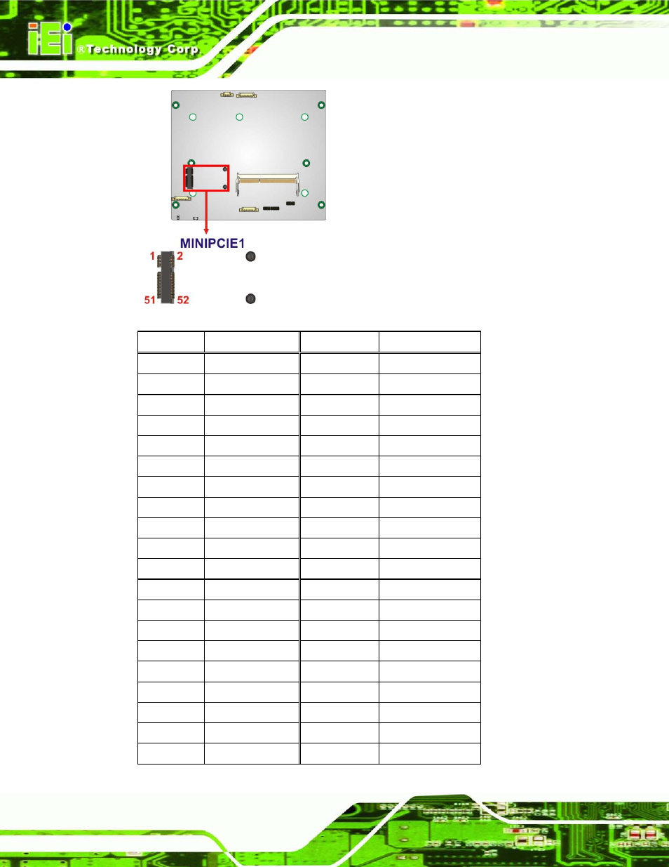 Figure 4-7: pcie mini card slot location | IEI Integration ECN-680A-H61 User Manual | Page 62 / 190