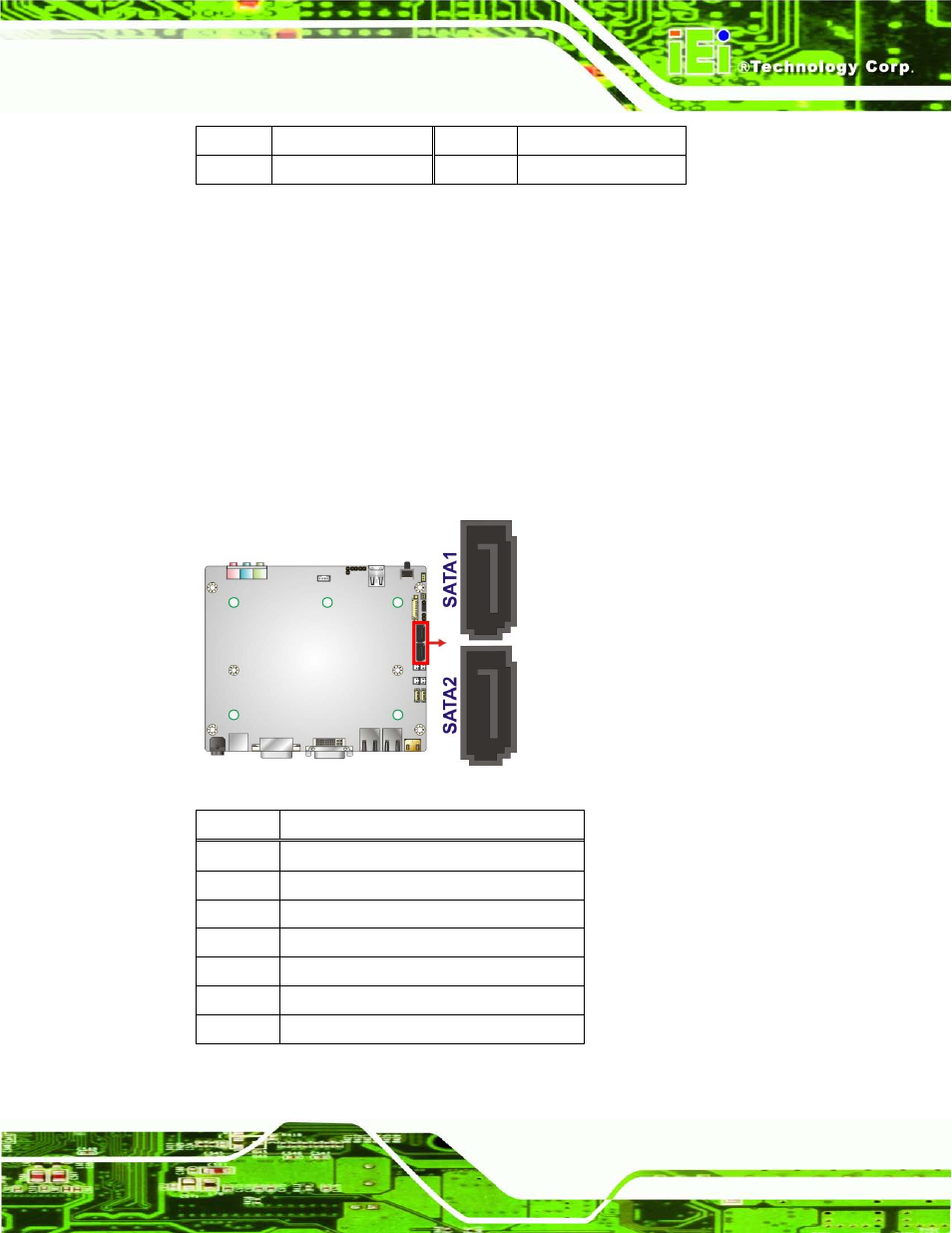 8 sata drive connectors, Figure 4-10: sata drive connector locations, Table 4-10: sata drive connector pinouts | IEI Integration ECN-680A-H61 User Manual | Page 65 / 190