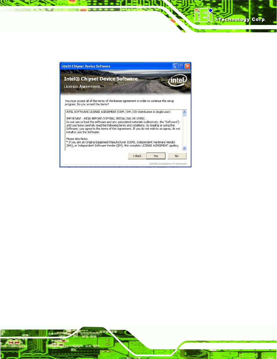 Figure 6-4: chipset driver license agreement | IEI Integration ECN-780-Q67 User Manual | Page 110 / 184