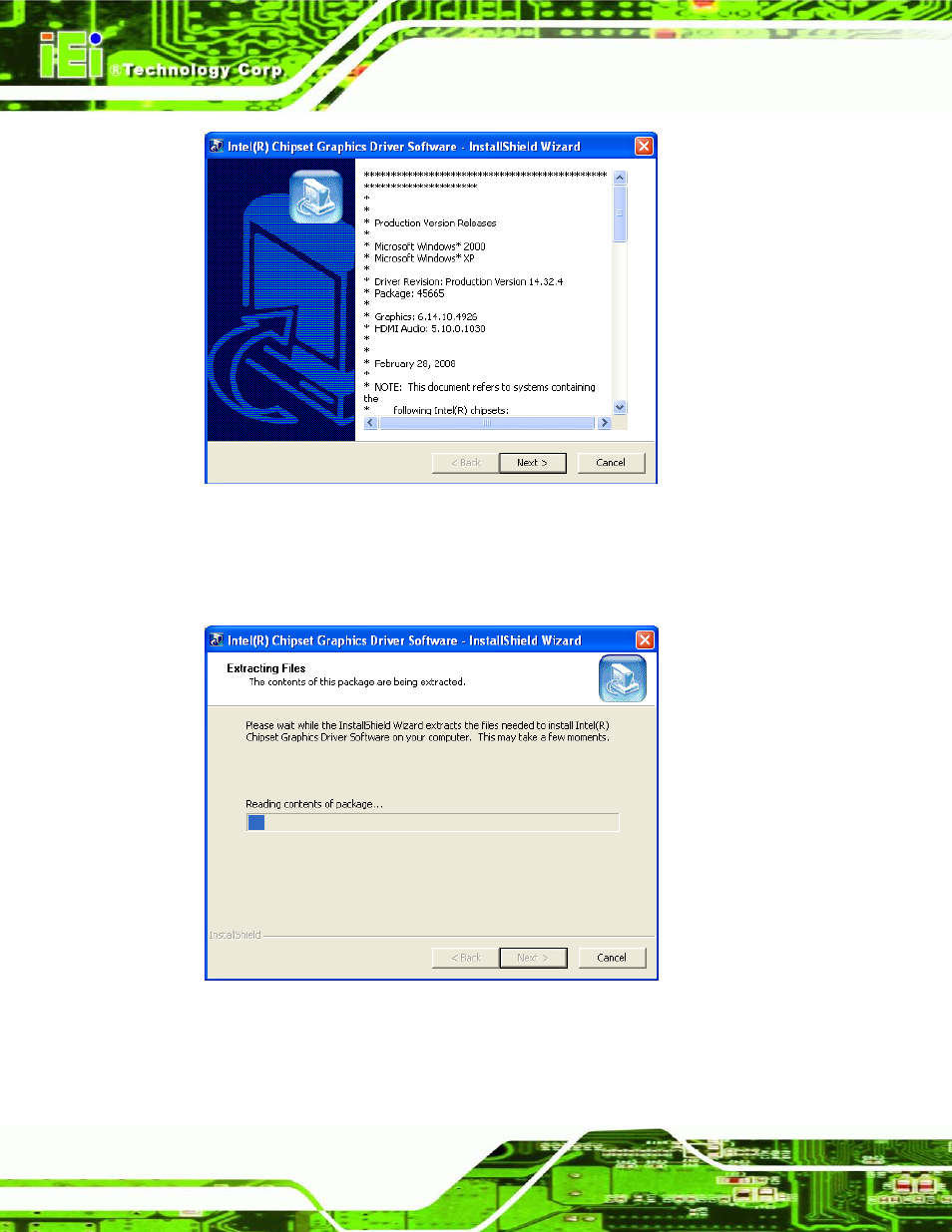 Figure 6-8: graphics driver read me file, Figure 6-9: graphics driver setup files extracted | IEI Integration ECN-780-Q67 User Manual | Page 113 / 184