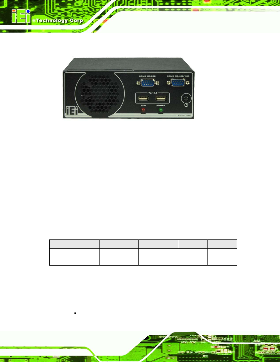1 overview, 2 model variations, 3 features | Verview, Odel, Ariations, Eatures, Figure 1-1: ecn-780-q67, Table 1-1: model variations, 1 ove rvie w | IEI Integration ECN-780-Q67 User Manual | Page 15 / 184